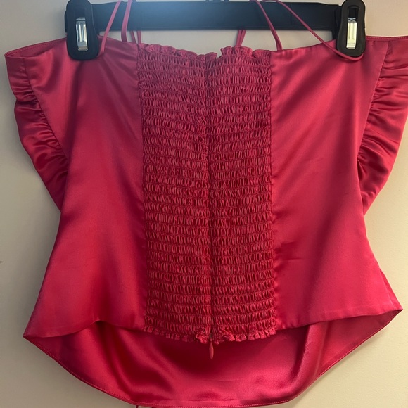 Reformation Lucrezia Silk Spaghetti Strap Top - Hot Pink - Picture 5 of 7